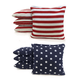 Cornhole Bags Stars and Stripes Set of 8 Regulation Duck Cloth Cornhole Bags - All Weather Resin