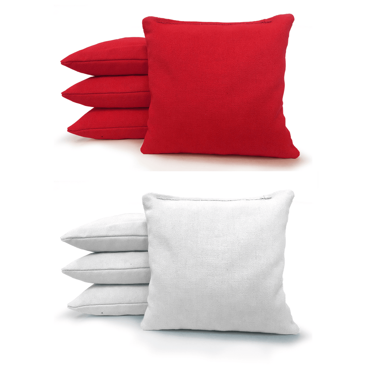 Cornhole Bags Red and White Set of 8 Regulation Duck Cloth Cornhole Bags - All Weather Resin