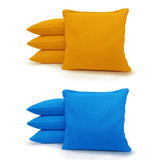 Cornhole Bags Turquoise and Yellow Set of 8 Regulation Duck Cloth Cornhole Bags - All Weather Resin