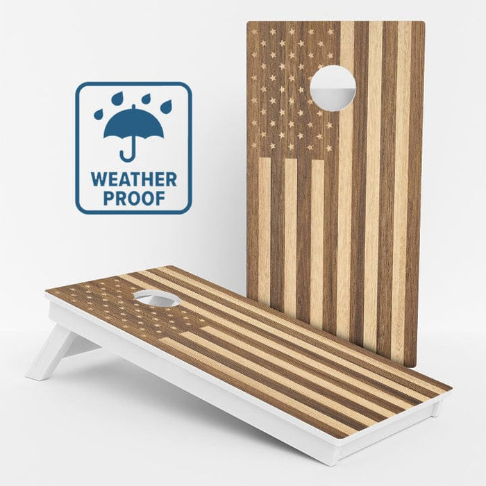 Boards Wood American Flag Weather Proof Cornhole Boards