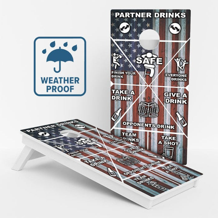 Boards American Flag Drinking Game Weather Proof Cornhole Boards