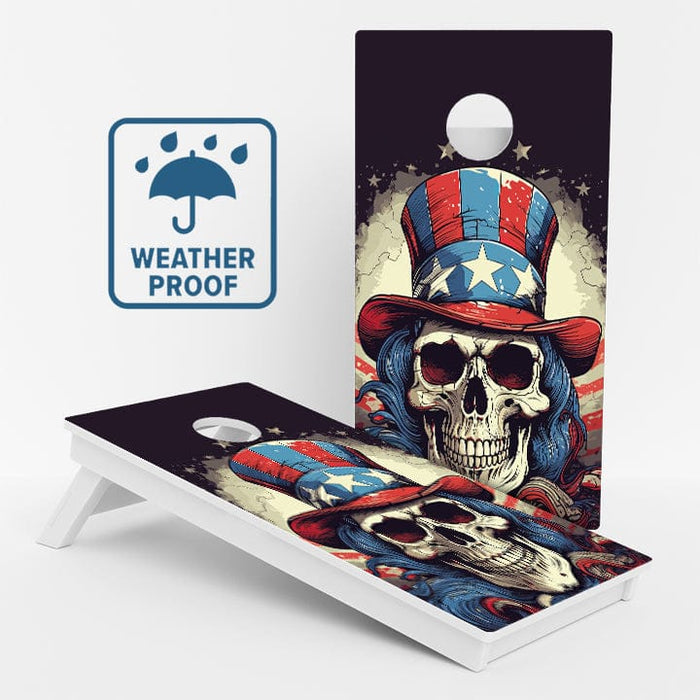Boards Uncle Same Skull Weather Proof Cornhole Boards