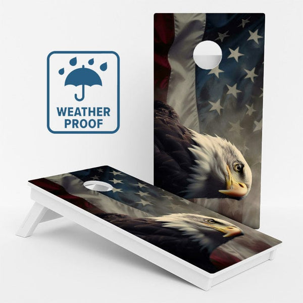 Boards Bald Eagle American Flag Weather Proof Cornhole Boards
