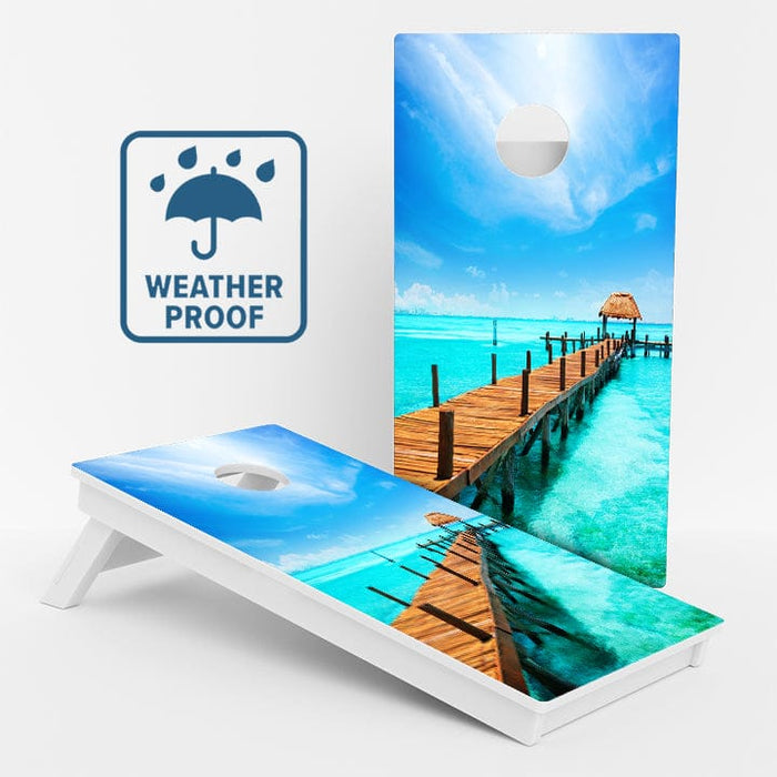 Boards Beach Paradise Weather Proof Cornhole Board
