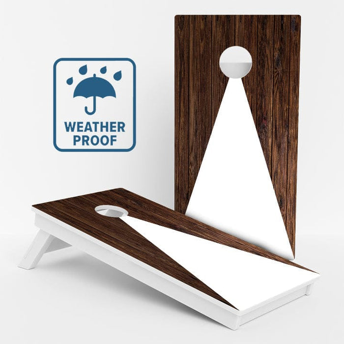 Boards Wood Grain Triangle Weather Proof Cornhole Boards