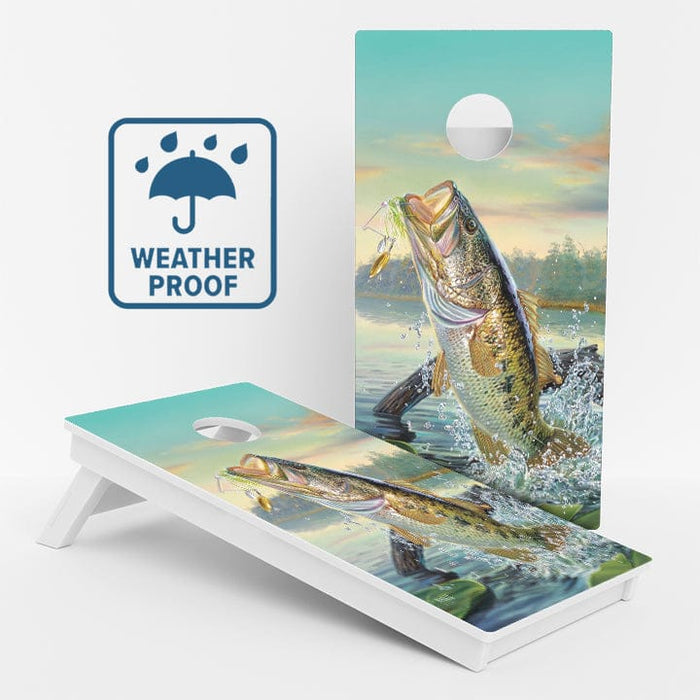 Boards Large Mouth Bass Weather Proof Cornhole Board