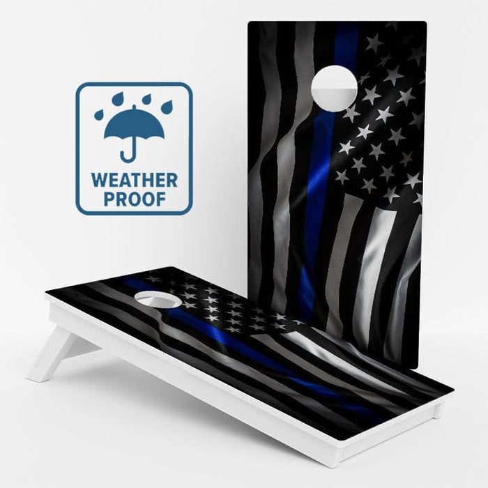 Boards Blue Line Flag Weather Proof Cornhole Boards