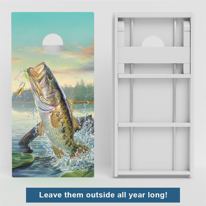Boards Large Mouth Bass Weather Proof Cornhole Board