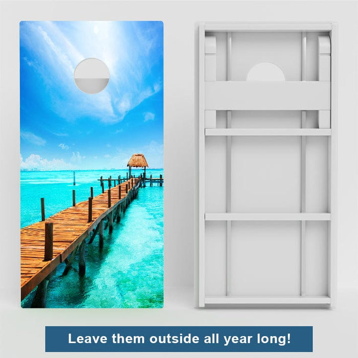 Boards Beach Paradise Weather Proof Cornhole Board