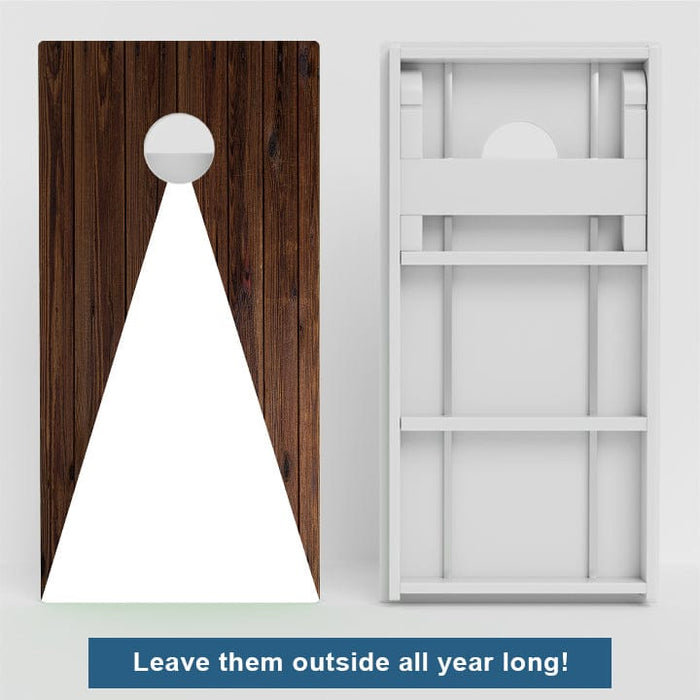 Boards Wood Grain Triangle Weather Proof Cornhole Boards