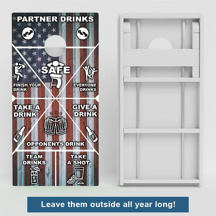Boards American Flag Drinking Game Weather Proof Cornhole Boards