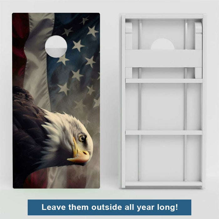 Boards Bald Eagle American Flag Weather Proof Cornhole Boards