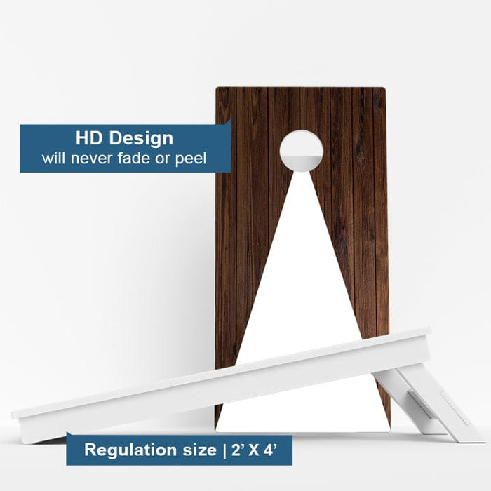 Boards Wood Grain Triangle Weather Proof Cornhole Boards