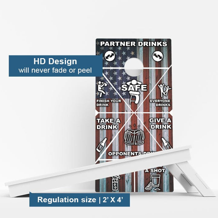 Boards American Flag Drinking Game Weather Proof Cornhole Boards