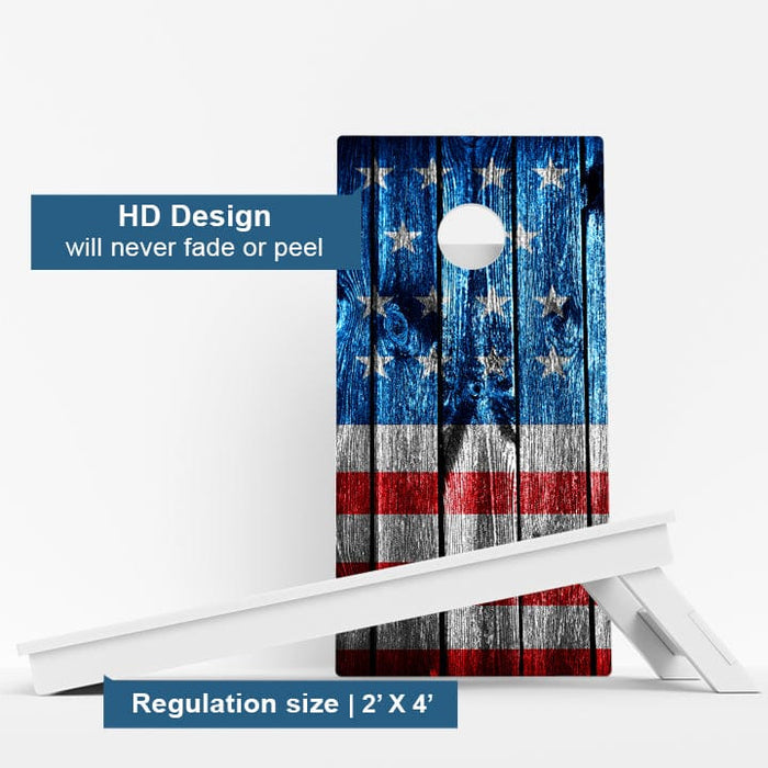 Boards Wooden Panel American Flag Weather Proof Cornhole Boards