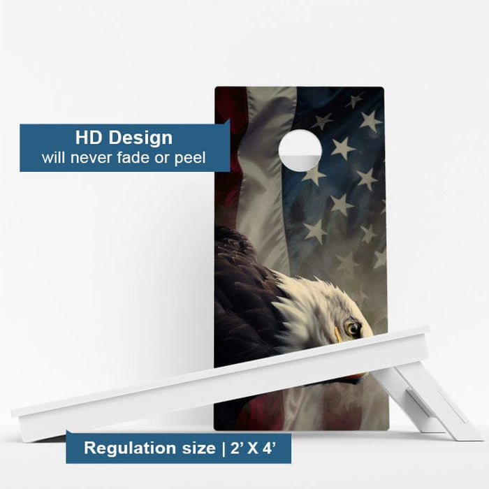 Boards Bald Eagle American Flag Weather Proof Cornhole Boards