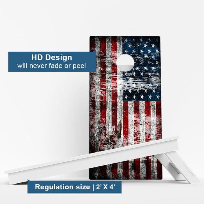 Boards Rustic American Flag Weather Proof Cornhole Boards
