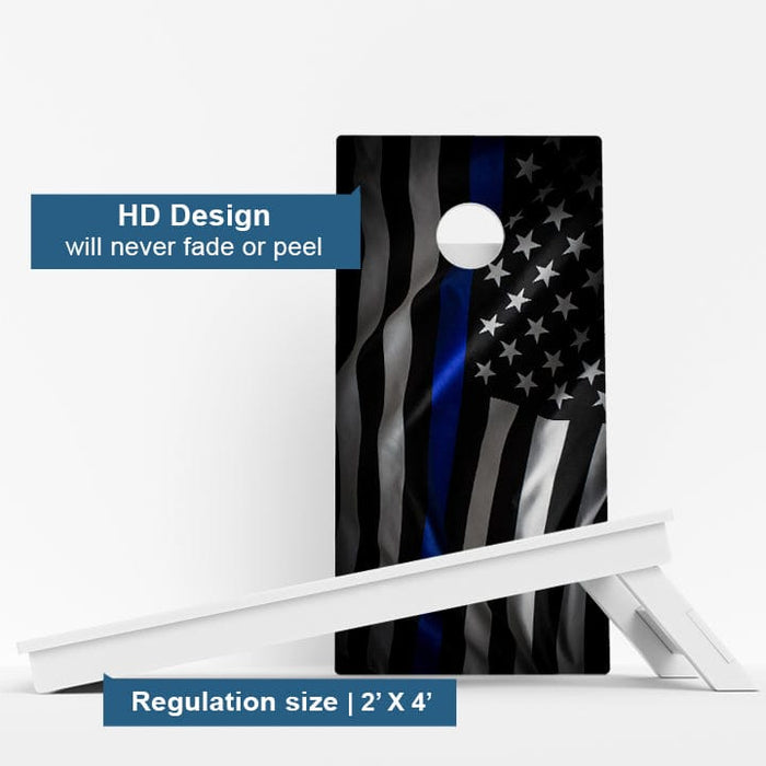 Boards Blue Line Flag Weather Proof Cornhole Boards