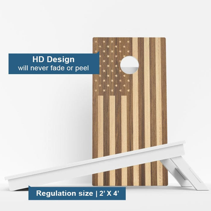 Boards Wood American Flag Weather Proof Cornhole Boards