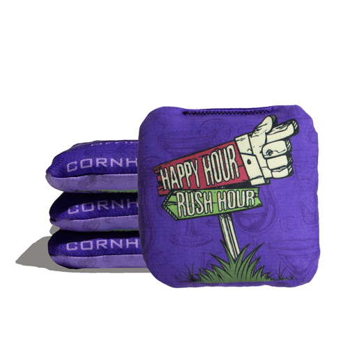 Cornhole Bags Purple World Series of Cornhole 6-IN Professional Cornhole Bag Rapter - Happy Hour