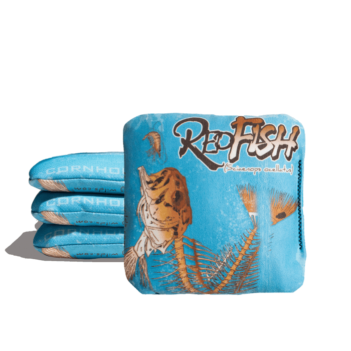 Cornhole Bags Blue World Series of Cornhole 6-IN Professional Cornhole Bag Rapter - Redfish