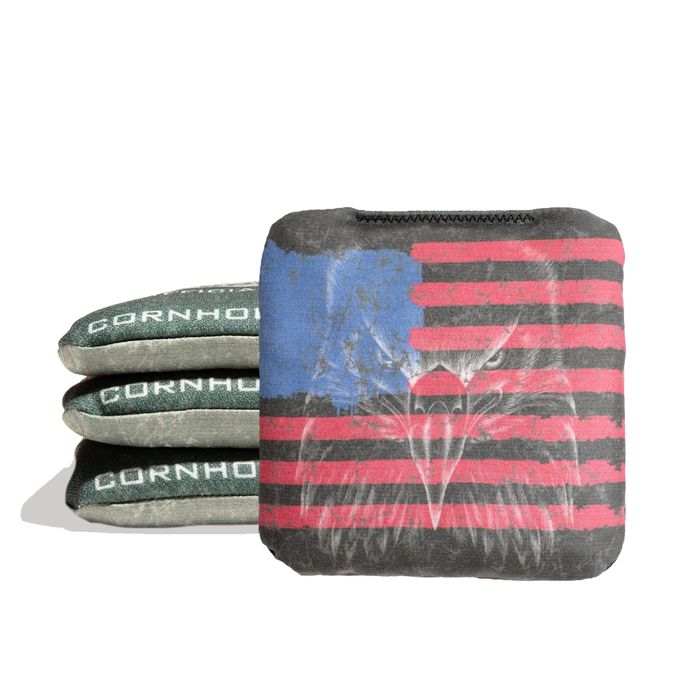 Eagle Head Shadow on Flag - 6 Inch WSOC Official Pro Cornhole Bags
