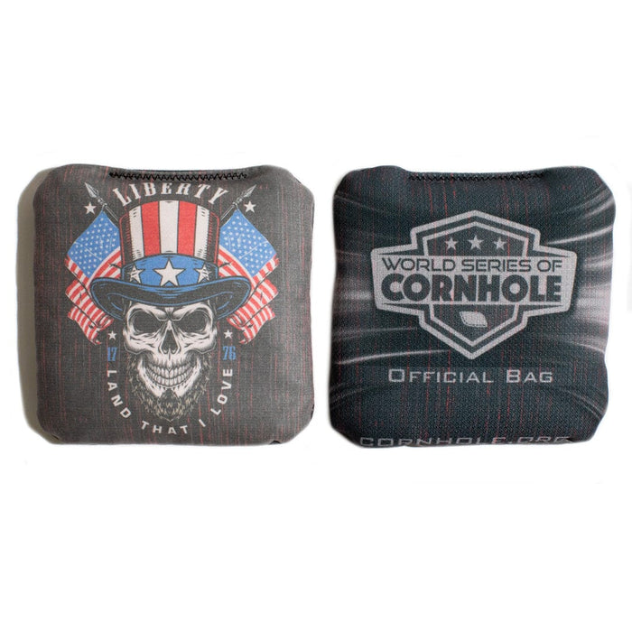 World Series of Cornhole 6-IN Professional Cornhole Bag Rapter - Land that I Love Skull