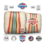 Cornhole Bags World Series of Cornhole Official 6-IN Professional Cornhole Bag Rapter - Retro Stripes