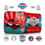 1969 Porsche Red - 6 Inch WSOC Official Pro Cornhole Bags