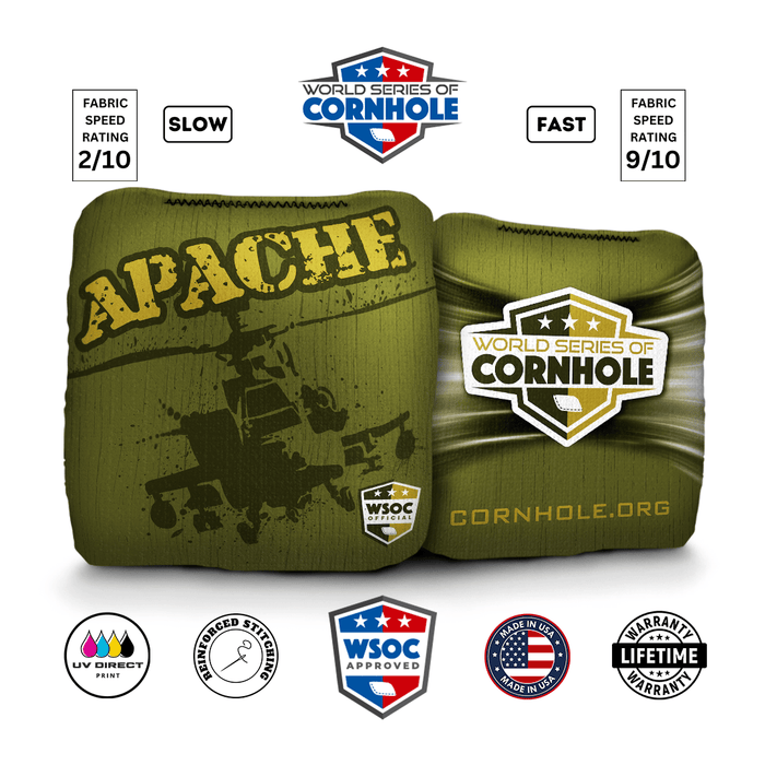 World Series of Cornhole 6-IN Professional Cornhole Bag Rapter - Apache Green