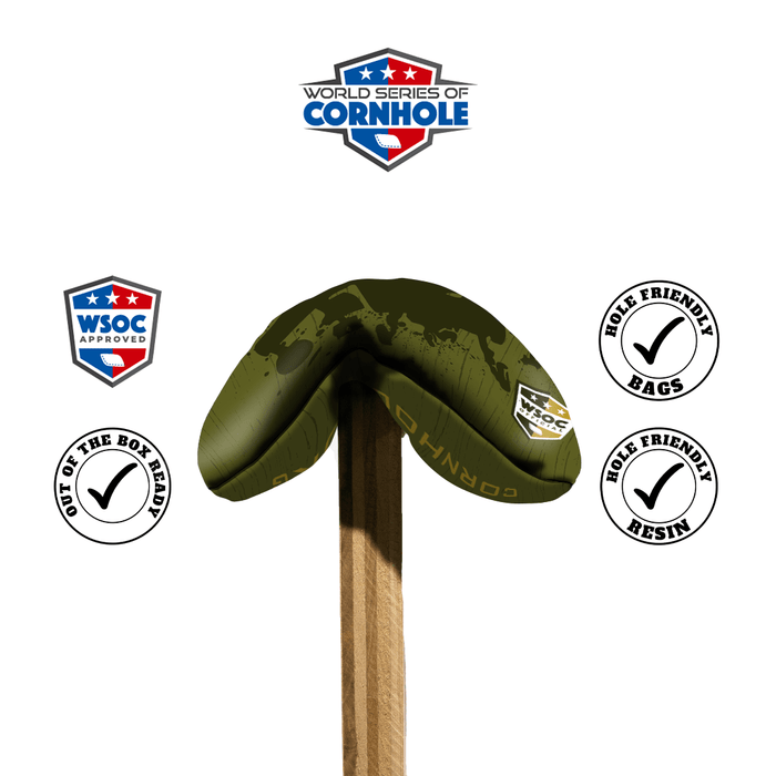 World Series of Cornhole 6-IN Professional Cornhole Bag Rapter - Apache Green