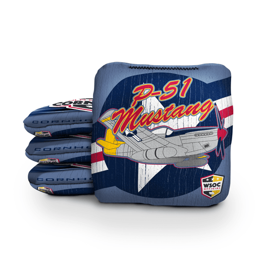 World Series of Cornhole 6-IN Professional Cornhole Bag Rapter - P-51 Mustang Blue