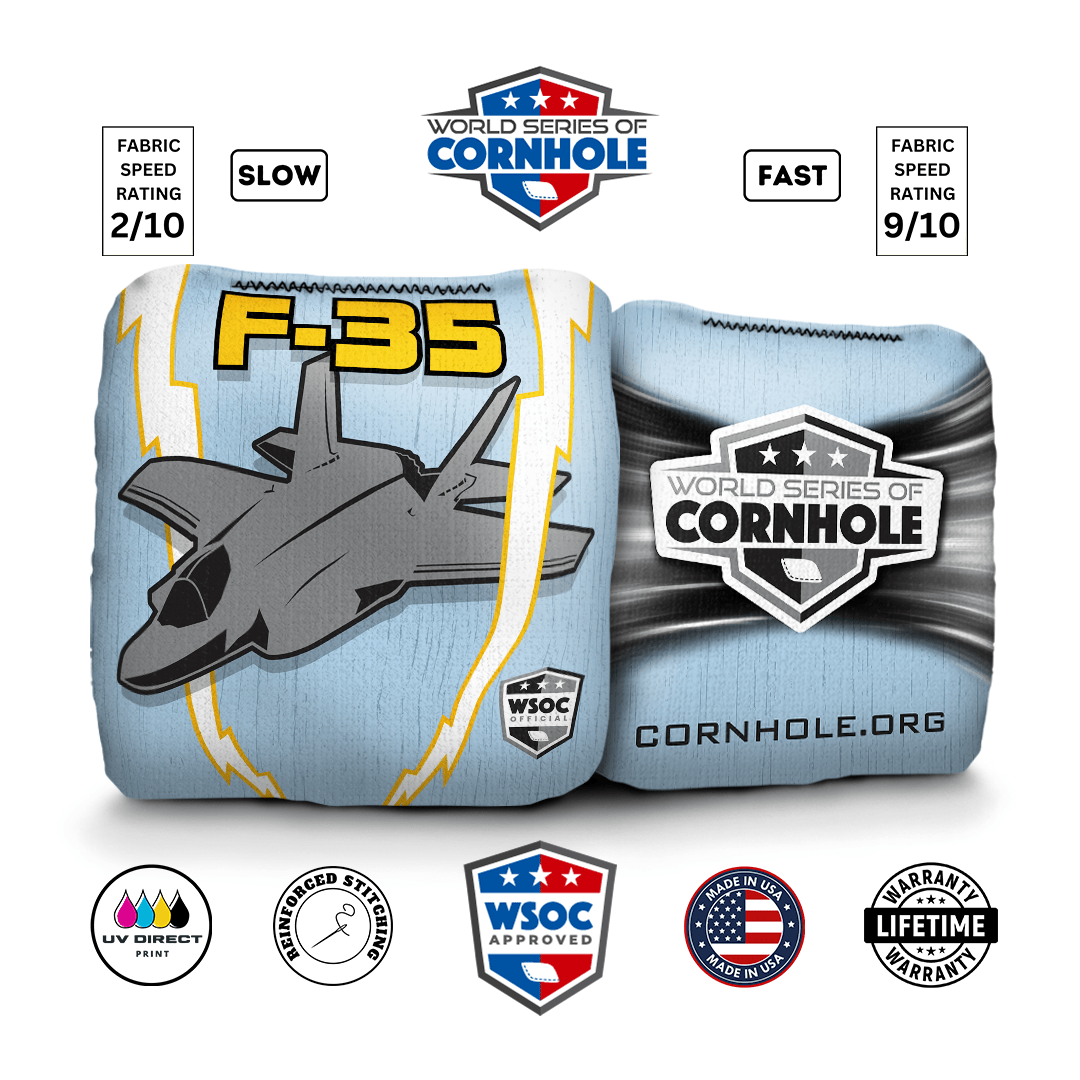 Cornhole Bags World Series of Cornhole 6-IN Professional Cornhole Bag Rapter - F-35 Blue