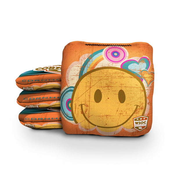 Hippy Love Orange - 6 Inch WSOC Official Pro Cornhole Bags