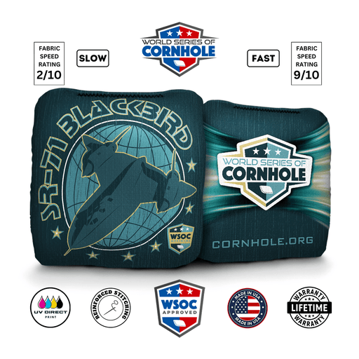 World Series of Cornhole Official 6-IN Professional Cornhole Bag Rapter - SR-71 Blackbird Dark Green