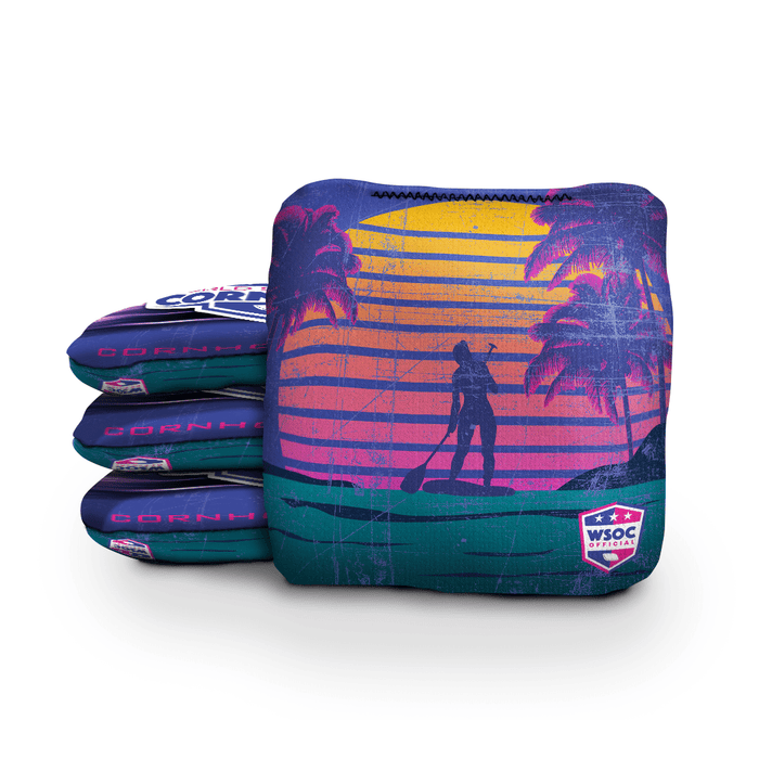 World Series of Cornhole 6-IN Professional Cornhole Bag Rapter - Beach Sunset Purple