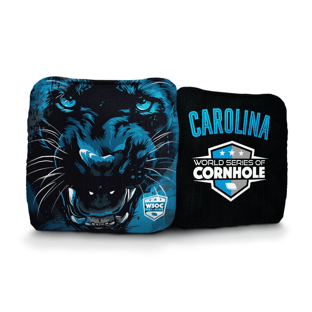 Cornhole Bags World Series of Cornhole 6-IN Professional Cornhole Bag Rapter - Carolina Panthers