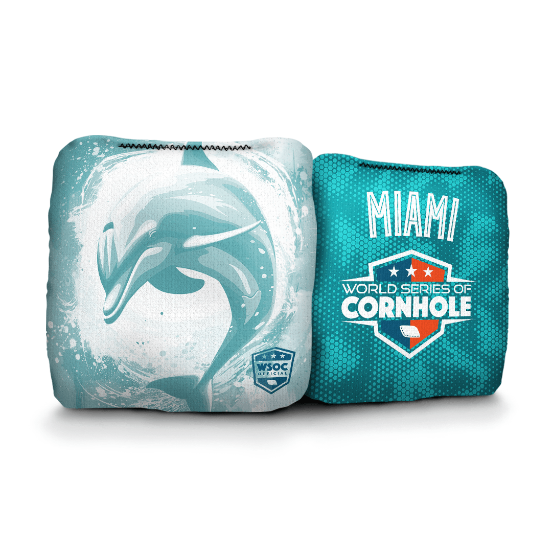 Cornhole Bags World Series of Cornhole 6-IN Professional Cornhole Bag Rapter - Miami