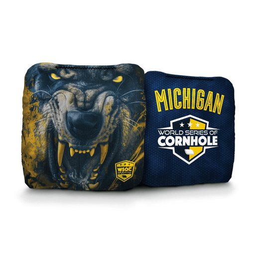 Cornhole Bags World Series of Cornhole 6-IN Professional Cornhole Bag Rapter - Michigan Wolverines