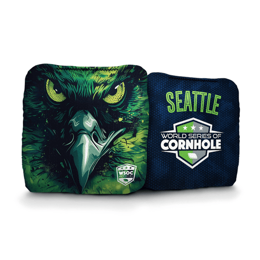 Cornhole Bags World Series of Cornhole Official 6-IN Professional Cornhole Bag Rapter - Seattle Seahawks