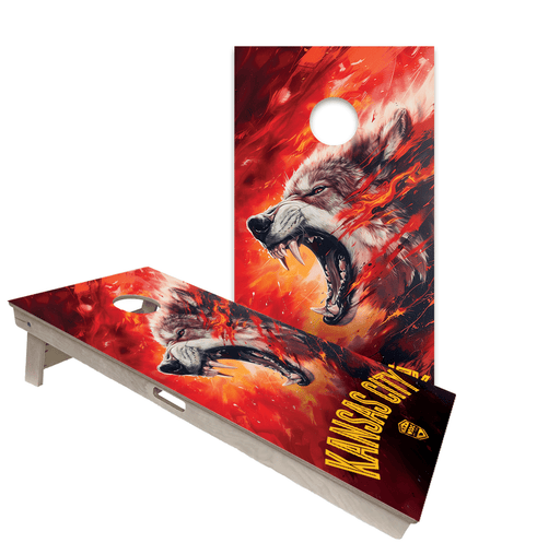 Cornhole Boards World Series of Cornhole Official 2' x 4' Professional Cornhole Board Runway 2402P - Kansas City Chiefs