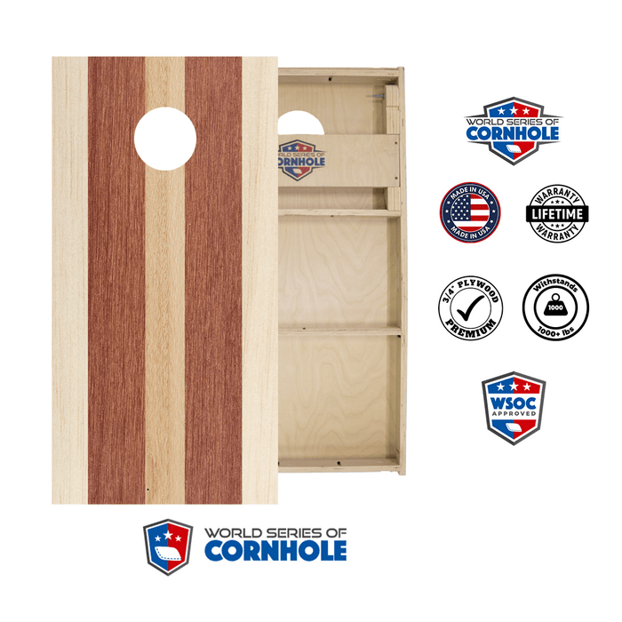 Professional 2x4 Boards - Runway World Series of Cornhole Official 2' x 4' Professional Cornhole Board Runway 2402P - Striped Woody