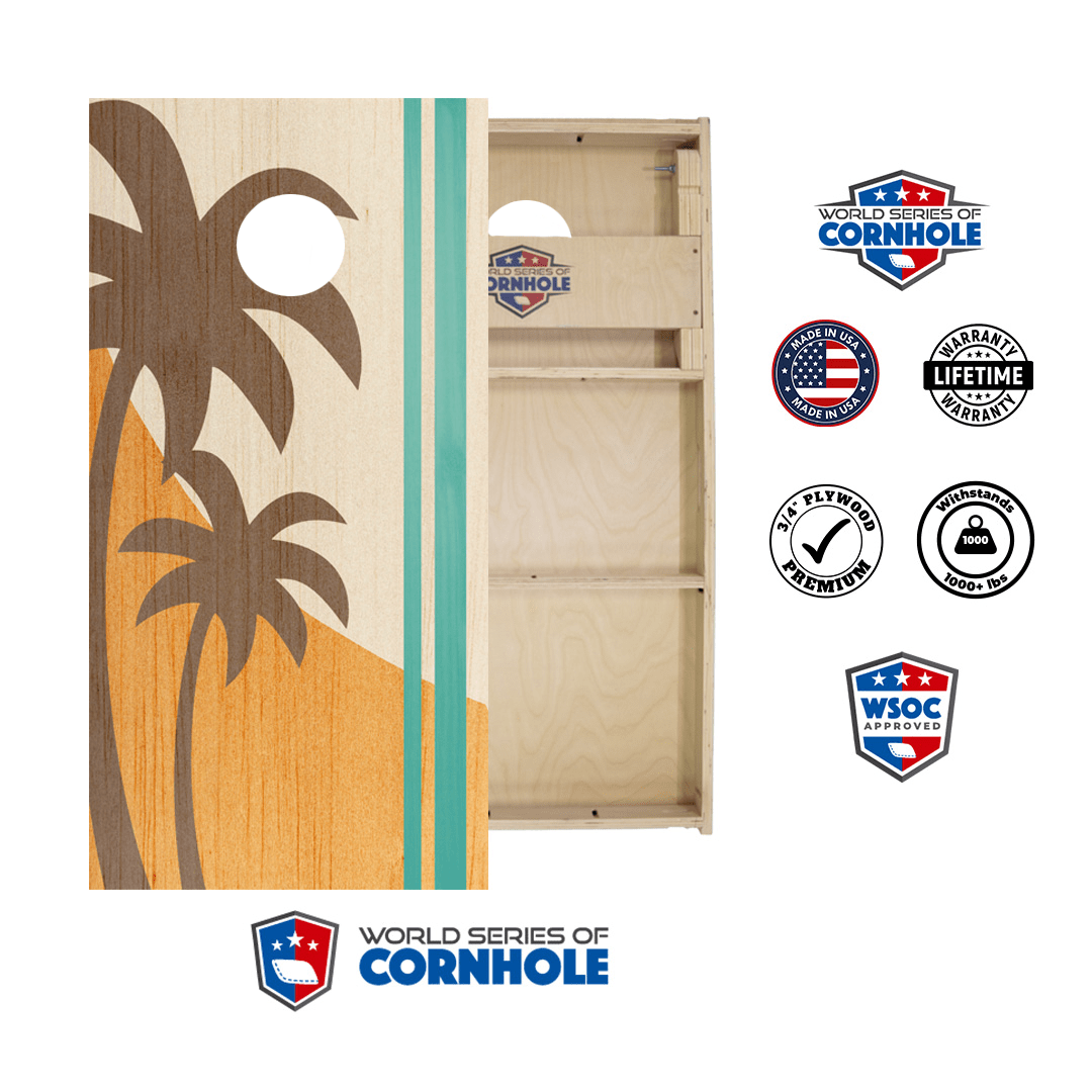 Cornhole Boards World Series of Cornhole Official 2' x 4' Professional Cornhole Board Runway 2402P - Palms Surf Board