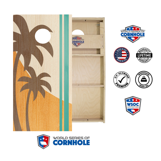 Professional 2x4 Boards - Runway World Series of Cornhole Official 2' x 4' Professional Cornhole Board Runway 2402P - Palms Surf Board
