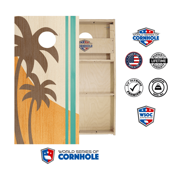 World Series of Cornhole Official 2' x 4' Professional Cornhole Board Runway 2402P - Palms Surf Board