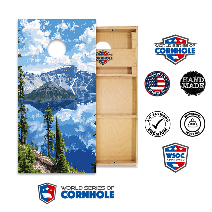 Cornhole Boards World Series of Cornhole Official 2' x 4' Professional Cornhole Board Runway 2402P - Crater Lake National Park