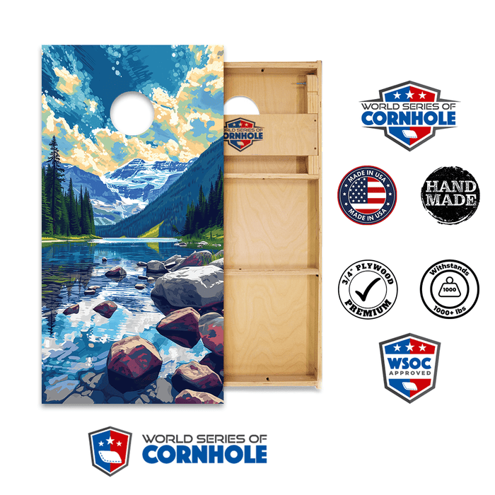 Cornhole Boards Day World Series of Cornhole Official 2' x 4' Professional Cornhole Board Runway 2402P - Glacier National Park