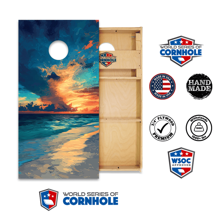 Cornhole Boards Night World Series of Cornhole Official 2' x 4' Professional Cornhole Board Runway 2402P - Gulf Shores National Park