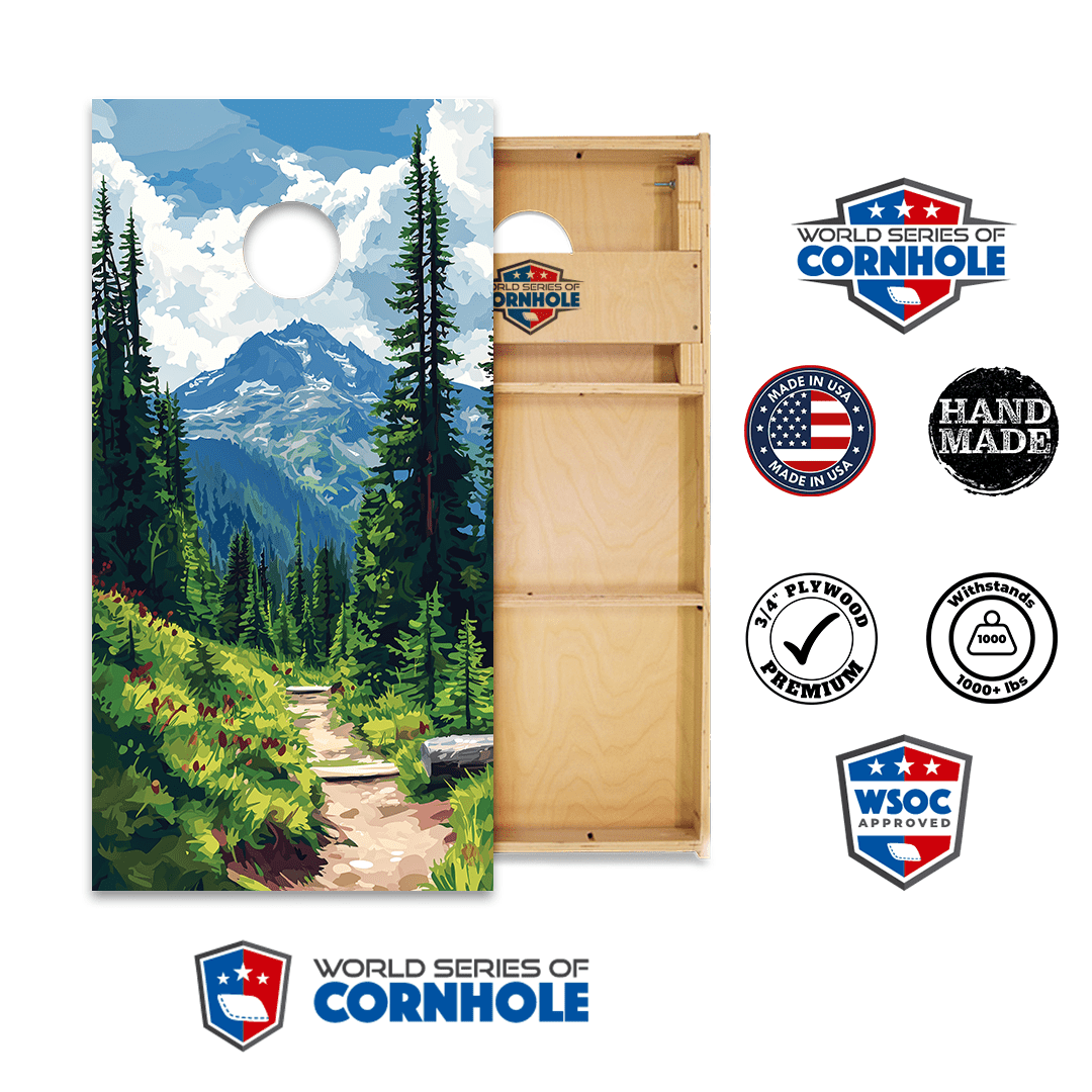 Cornhole Boards World Series of Cornhole Official 2' x 4' Professional Cornhole Board Runway 2402P - Mt. Rainier National Park