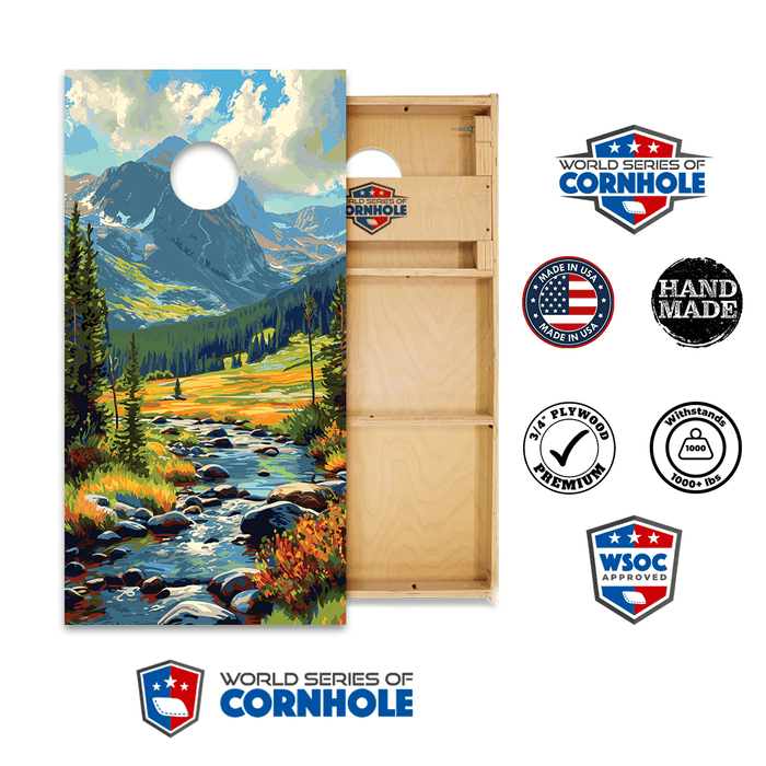Cornhole Boards World Series of Cornhole Official 2' x 4' Professional Cornhole Board Runway 2402P - Rocky Mountain National Park